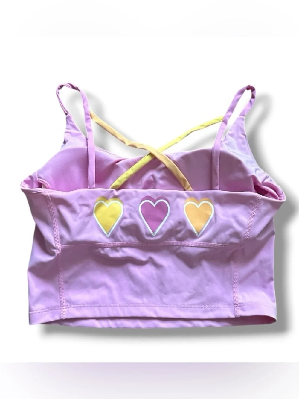 Roller Rabbit Hearts Pink Strappy Sports Bra Women’s Size Small Workout Athletic